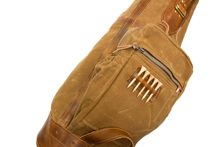 The Caddy Golf Bag- Field Tan Waxed Canvas with Natural Leather- Steurer & Jacoby