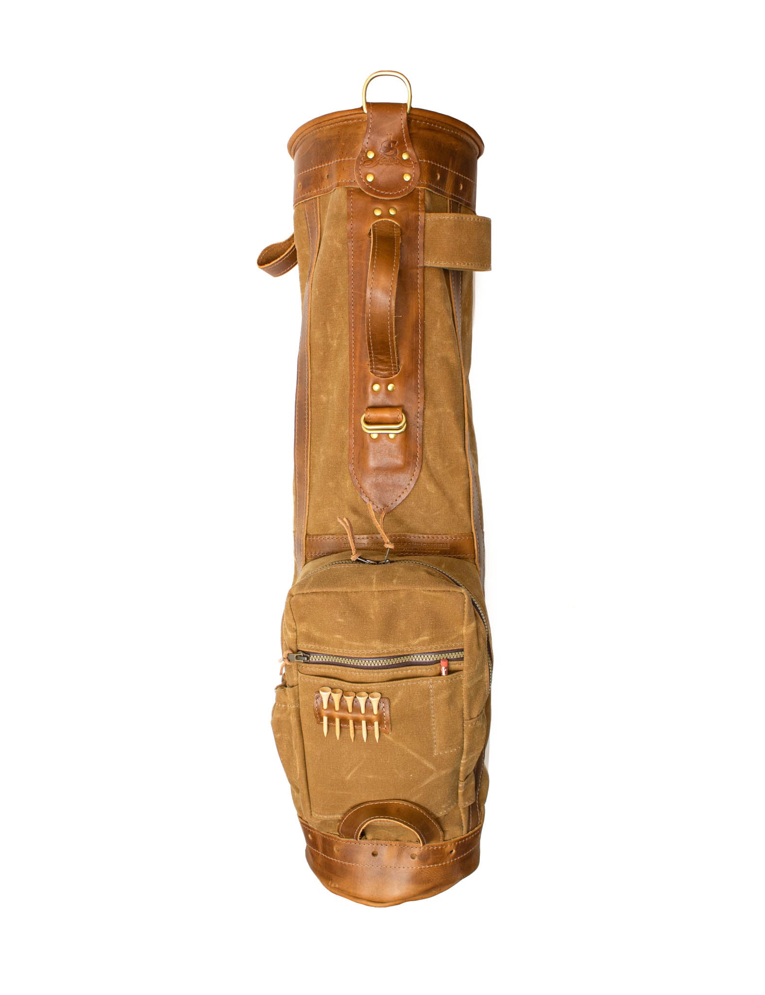 The Caddy Golf Bag- Field Tan Waxed Canvas with Natural Leather- Steurer & Jacoby