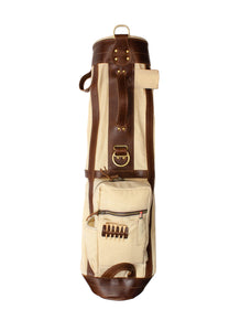The Caddy Golf Bag- Natural Waxed Canvas with Chestnut Leather- Steurer & Jacoby
