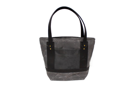 Charcoal Waxed Canvas & Leather Purse- Steurer & Jacoby