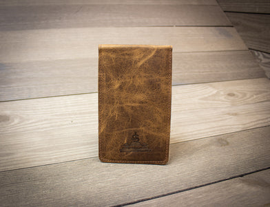 Chocolate Bison Leather Yardage Book Holder- Steurer & Jacoby