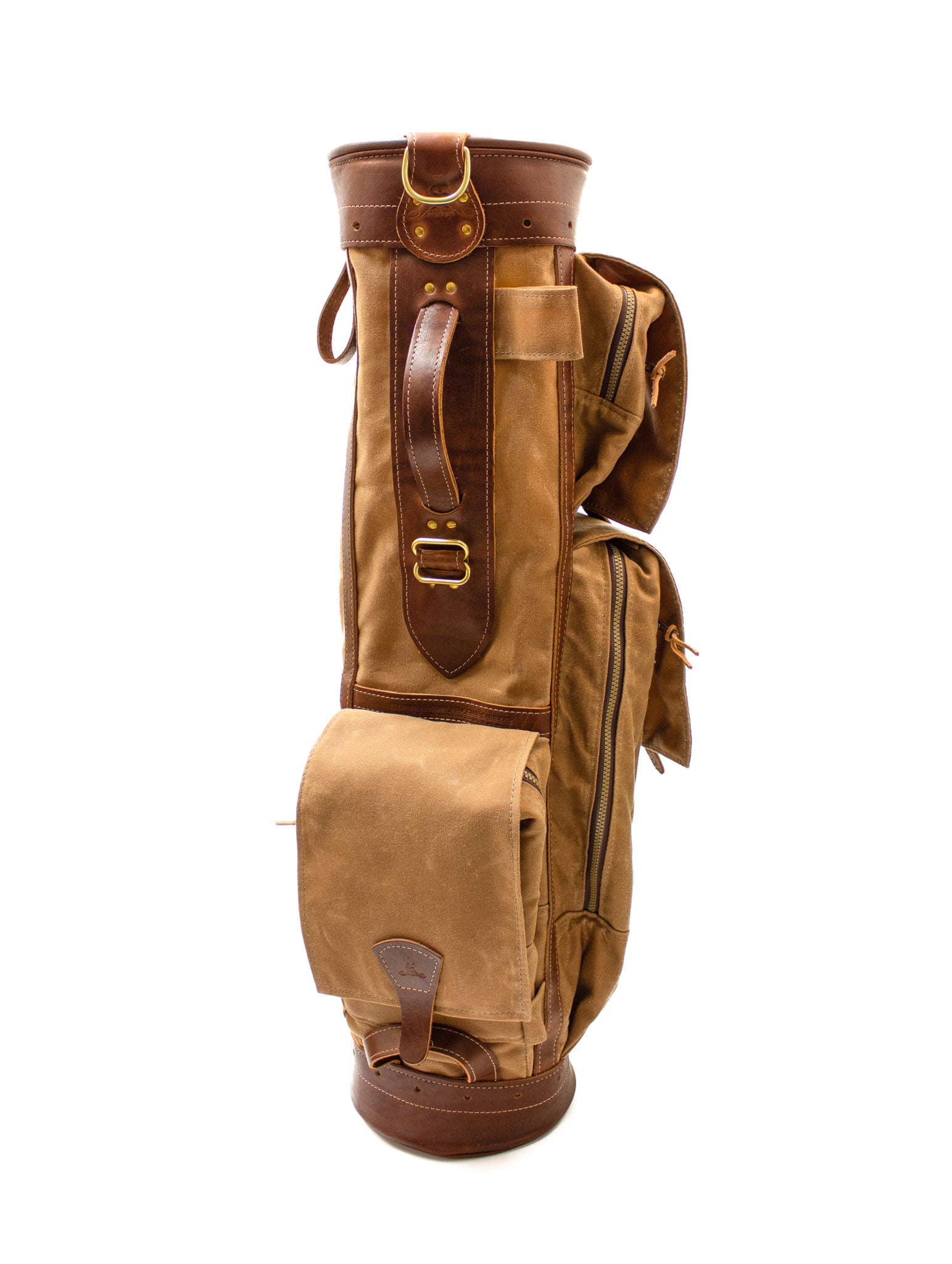 A brown leather golf bag with a towel, Circa 2018, Fine Watches, 2023