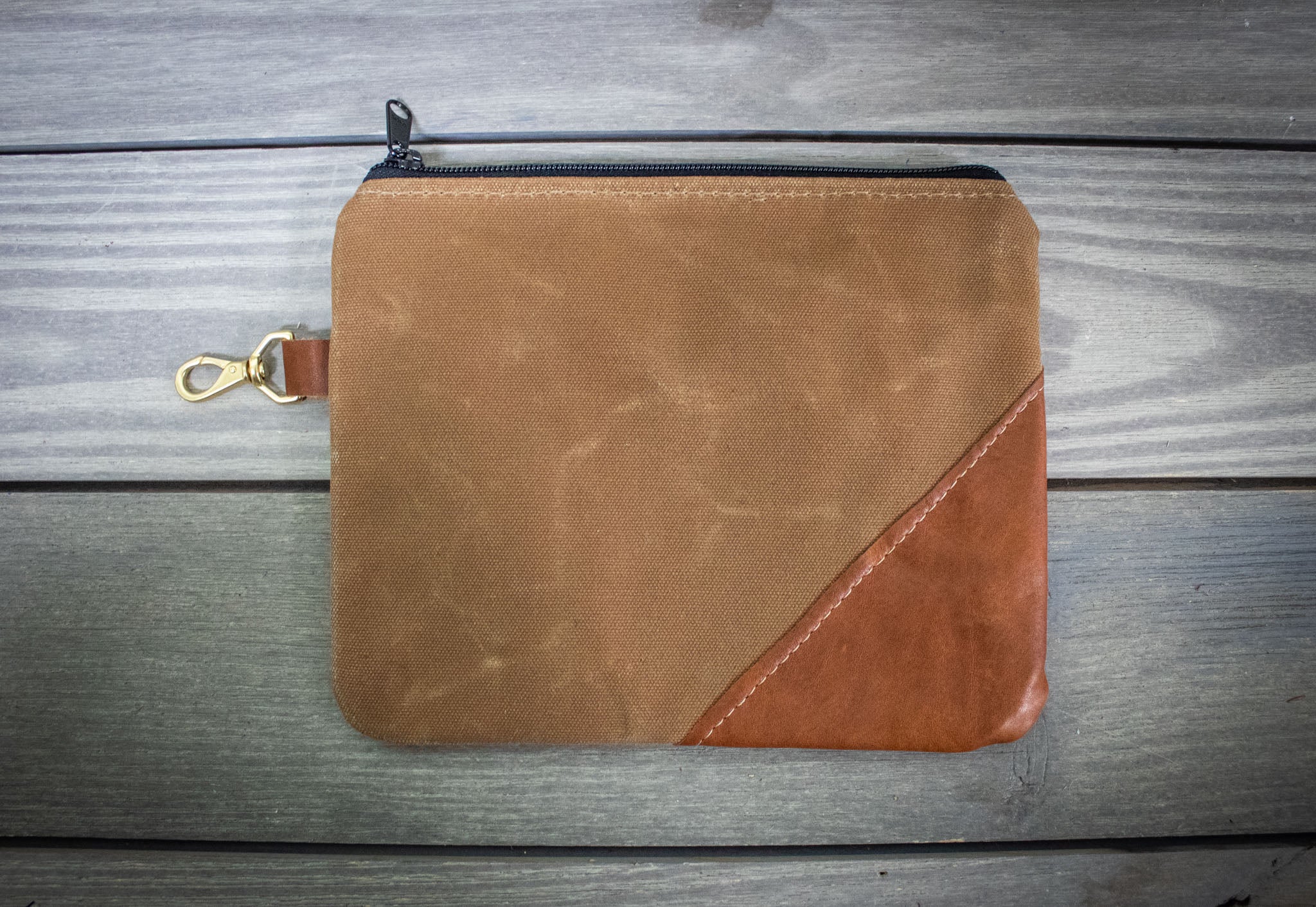 Waxed Canvas & Leather Purse - Steurer & Jacoby