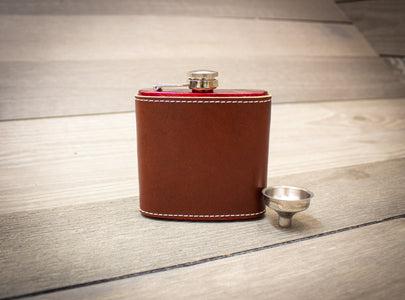 Leather Wrapped Flask-Steurer & Jacoby