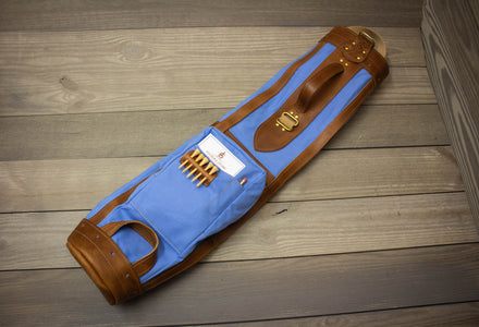 Light Blue Original Pencil Golf Bag with Natural Leather- Steurer & Jacoby