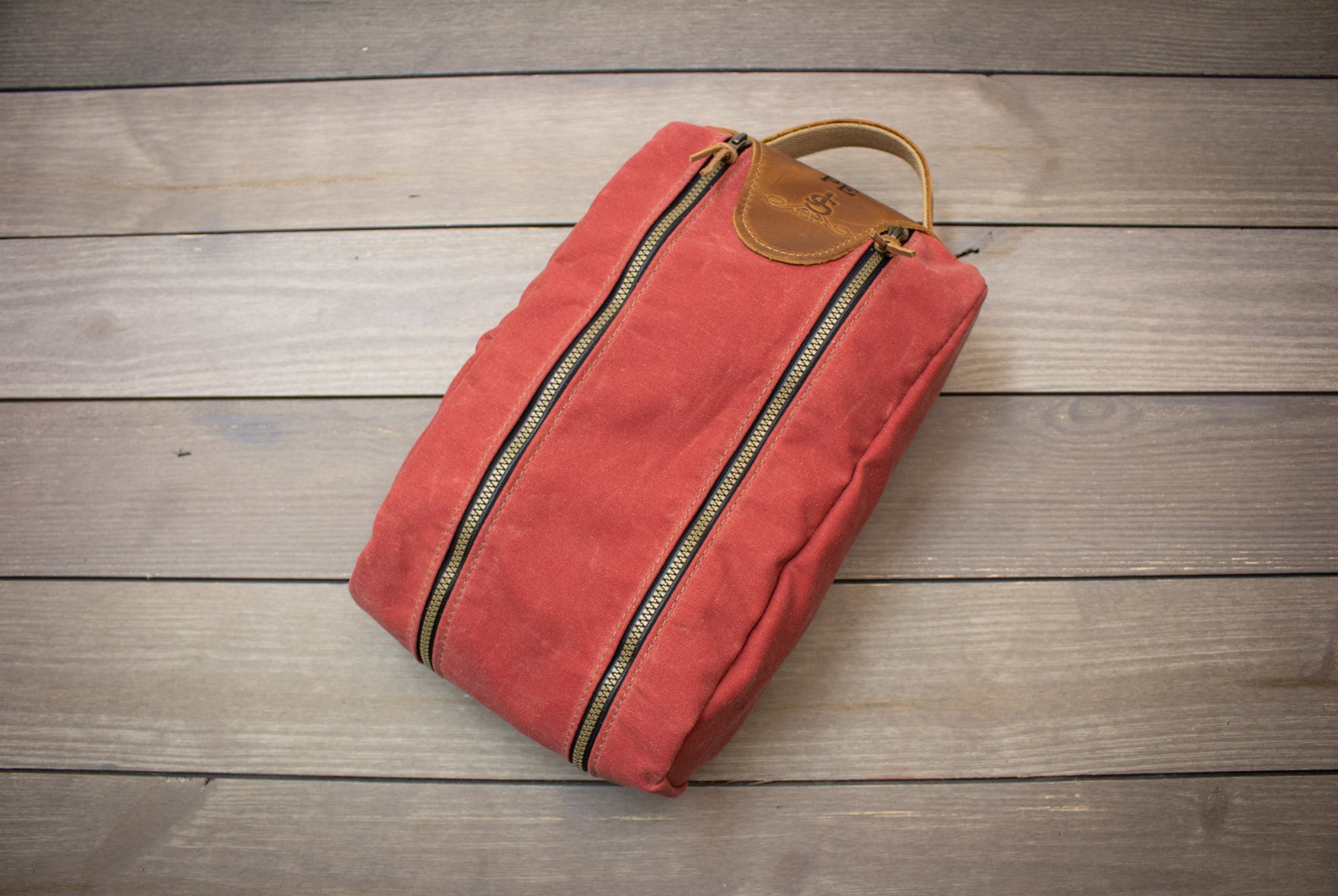 Nantucket Red Waxed Canvas Shoe Bag- Steurer & Jacoby