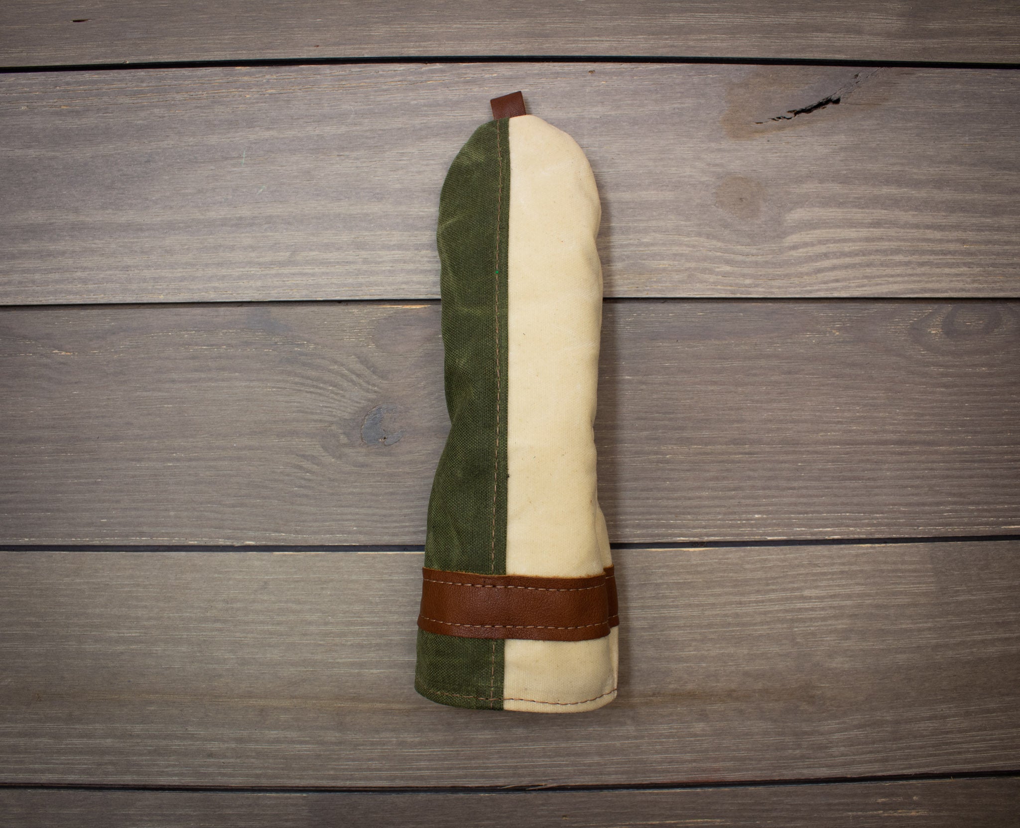 Natural & Olive Waxed Canvas Designer Style Head Cover- Steurer & Jacoby