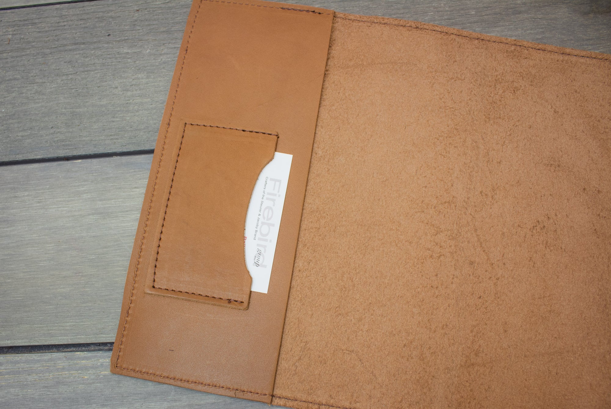 Natural Leather Composition Book Cover Card Holder- Steurer & Jacoby