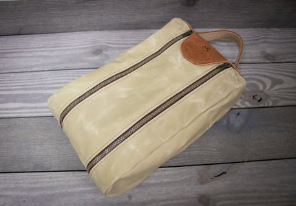 Natural Canvas and Leather Shoe Bag- Steurer & Jacoby