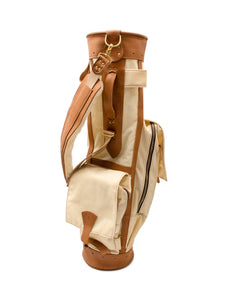7" Airliner Golf Bag Natural Waxed Canvas with Natural Leather- Steurer & Jacoby