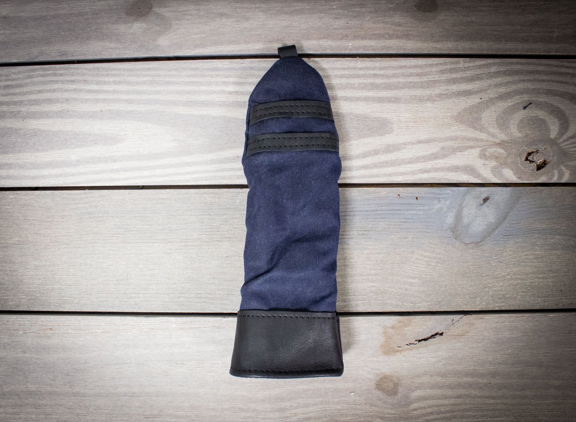 Navy Waxed Canvas and Black Leather- Hybrid Cover- Steurer & Jacoby