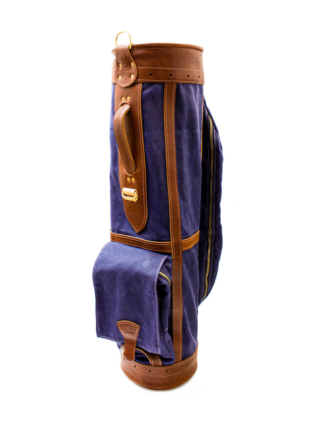 Navy Waxed Canvas Staff Golf Bag- Steurer & Jacoby 