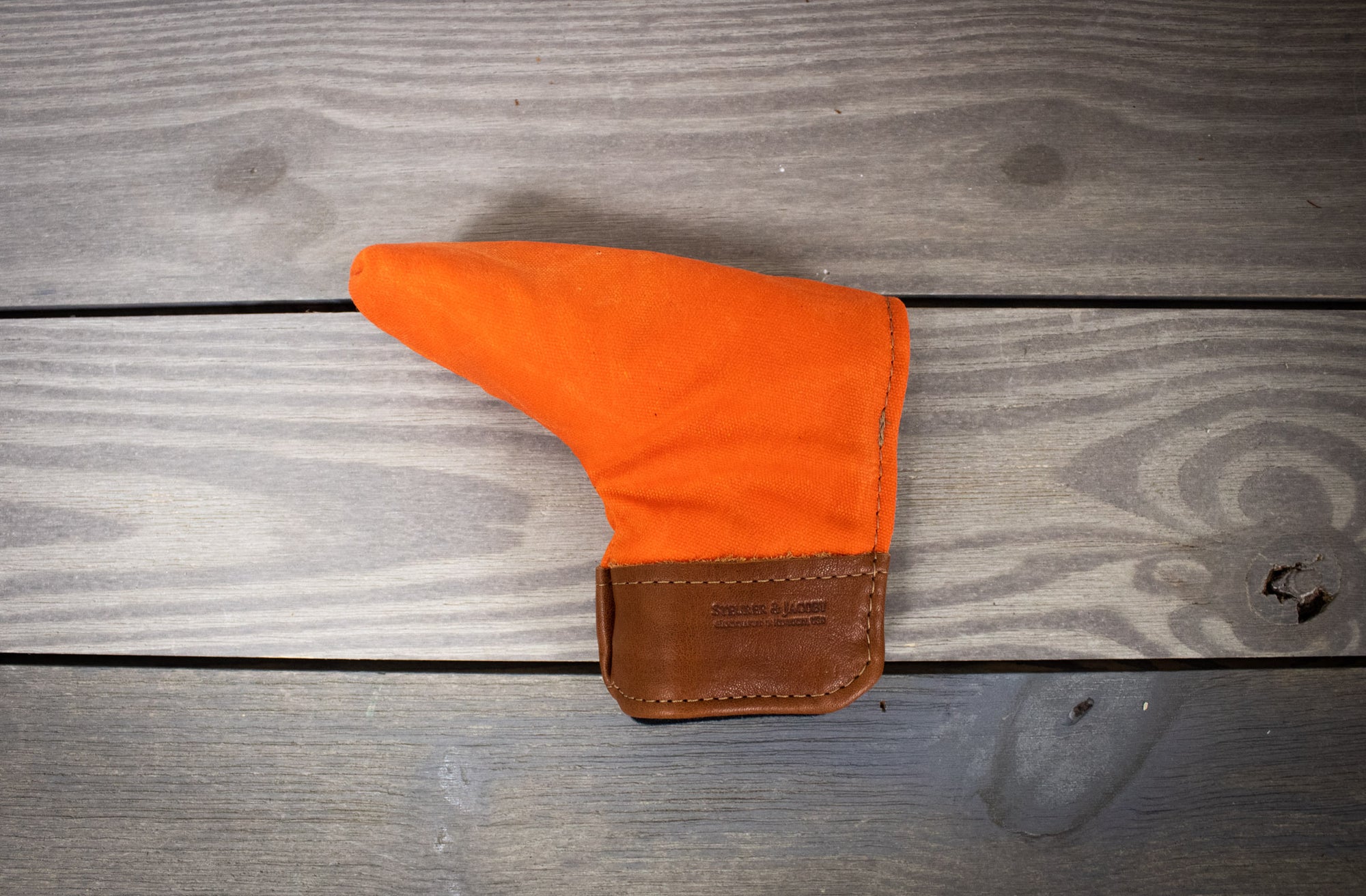 Orange Waxed Canvas and Chestnut Leather Putter - Steurer & Jacoby
